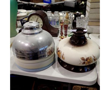 Six light shades in chrome, enamel and a ceramic example. Not available for in-house P&amp;P