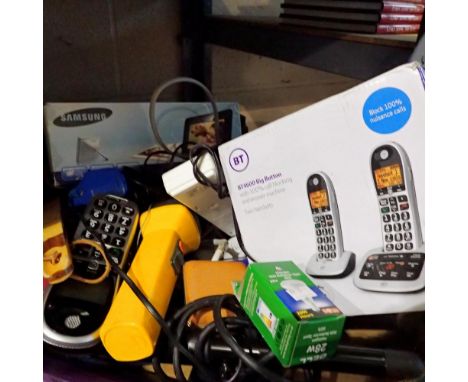 Mixed electronics to include a tablet and Samsung mobile phone. All electrical items in this lot have been PAT tested for saf