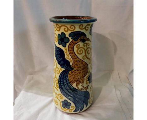 Large studio pottery vase signed to the base Wendy Mason, H: 30 cm. UK P&amp;P Group 3 (£30+VAT for the first lot and £8+VAT 