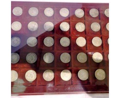 Tray of 40 Oriental commemorative coins. UK P&amp;P Group 1 (£16+VAT for the first lot and £2+VAT for subsequent lots)&nbsp; 