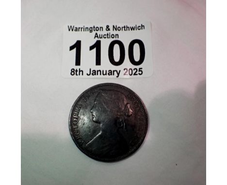 1860 - bronze penny of Queen Victoria. UK P&amp;P Group 0 (£6+VAT for the first lot and £1+VAT for subsequent lots)&nbsp; 