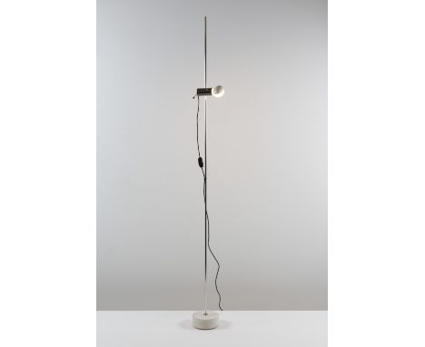 TITO AGNOLI (1931-2012)Lampadaire 387Création en 1954Edition O'LuceMétal nickelé et travertinVloerlamp '387'Ontwerp 1954Uitvo