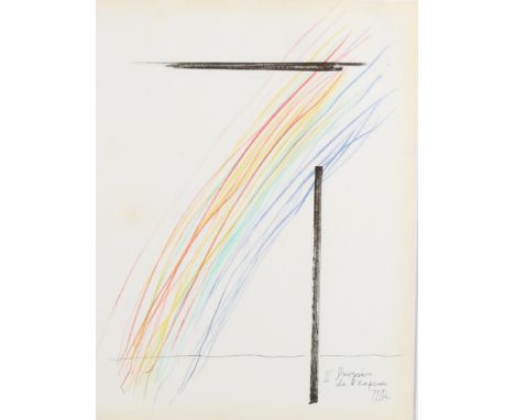 Manray, Invasion De La Espace, 1975, lithograph, published by XXe Siecle, 31cm x 24cm, framedSlight paper discolouration at t