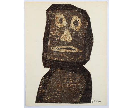 Jean Dubuffet (1901 - 1985), Face, 1958, lithograph, published by XXe Siecle, 31cm x 24cm, framedSlight paper discolouration 