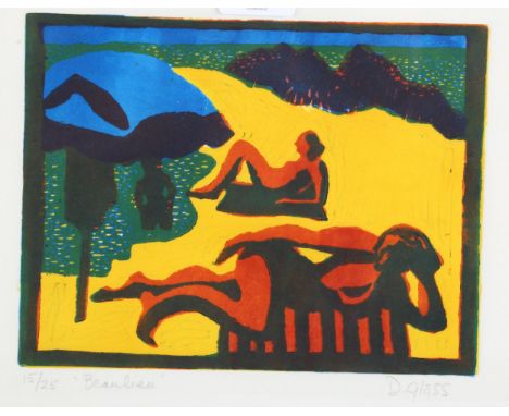 Deborah Glass, screen print, Beaulieu, signed in pencil, no. 15/25, image 18cm x 23cm, framedGood condition 