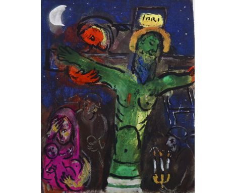 Marc Chagall, lithograph, crucifixion, published 1961, image 28cm x 22cm, mountedGood condition 