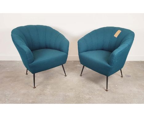 ARMCHAIRS, a pair, vintage Italian, in later Zimmer &amp; Rohde infinity upholstery, 81cm W. (2) 