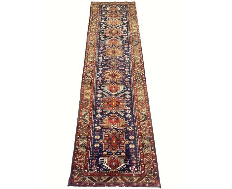 PERSIAN KARAJA LONG RUNNER, 451cm x 100cm. 