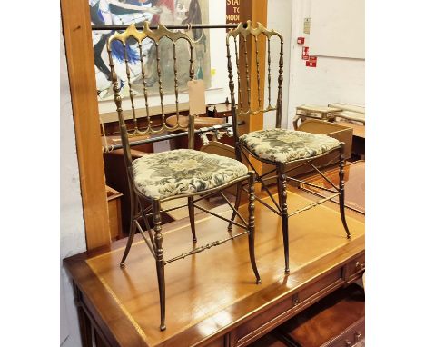 ATTRIBUTED TO CHIAVARI CHAIRS, a pair, vintage 20th century Italian 92.5cm H. (2) 