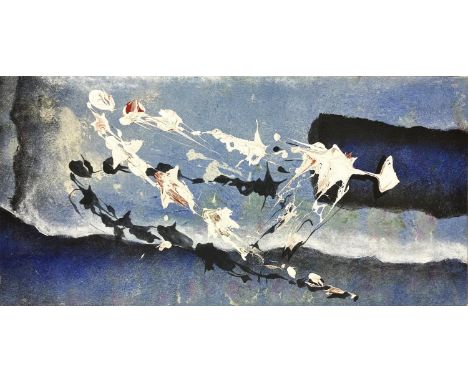 MADI PHALA (1955-2007), 'Abstract', 73cm x 170cm, signed verso and framed. 