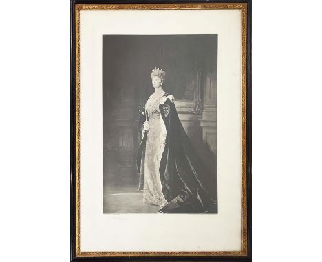 SIR WILLIAM SAMUEL HENRY LLEWELLYN (1858-1941) 'Portrait of Queen Mary', photogravure print, signed by the artist and the sit