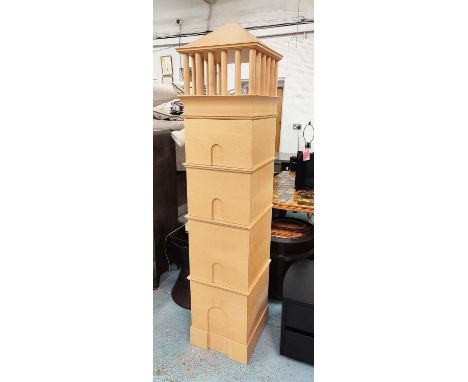 FLOOR LAMP CABINET, with four doors, architectural design, 45cm x 42cm x 200cm approx. 