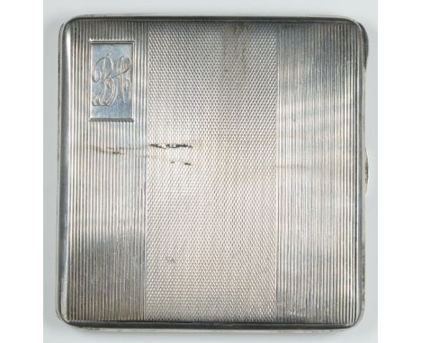 LOT:680  Hermes of Paris silver cigarette case with engine turned