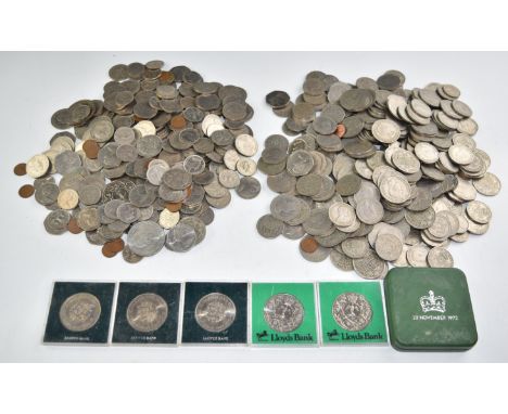 A&nbsp;large quantity of post war UK coinage, including a large quantity of first issue 50p and 'hands' 50p, 10p etc, togethe