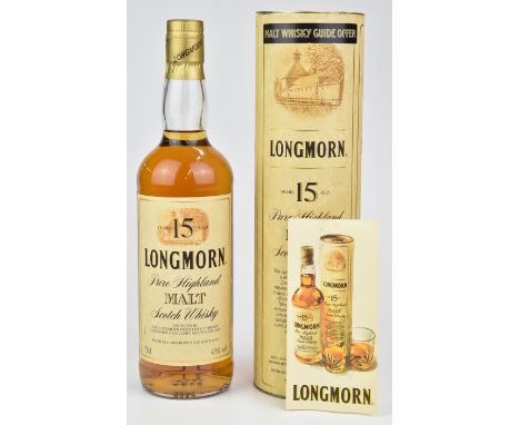 Longmorn Pure Highland Malt Scotch Whisky 15 years old, 75cl, 43% vol, in original presentation tube