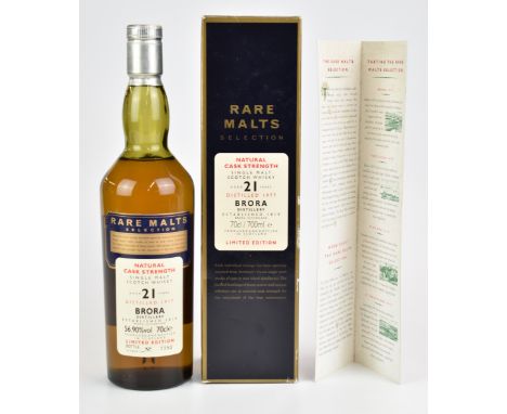 Rare Malts Selection Brora 21 year old Single Malt Scotch Whisky, natural cask strength, in original presentation box, 70cl, 