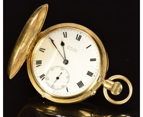 George Edward (Diamond Merchants) of Glasgow 18ct gold&nbsp;keyless winding full hunter pocket watch with&nbsp;inset subsidia