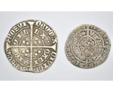 Henry VI (1422-61) first reign hammered silver groat, annulet issue, Spink 1836, together with a rosette mascle issue half gr