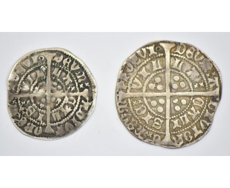 Henry VI (1422-61) first reign hammered silver groat together with a half groat, both annulet issues and Calais mint, Spink 1
