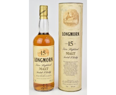 Longmorn Pure Highland Malt Scotch Whisky 15 years old, 75cl, 43% vol, in original presentation tube