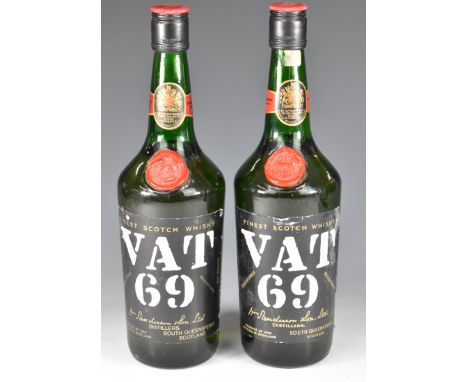 Two bottles of VAT69 Scotch whisky 70% proof, 26⅔fl oz&nbsp;