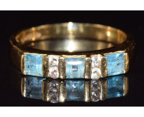 An 18ct gold&nbsp;ring&nbsp;set with topaz and paste, 3.5g, size P