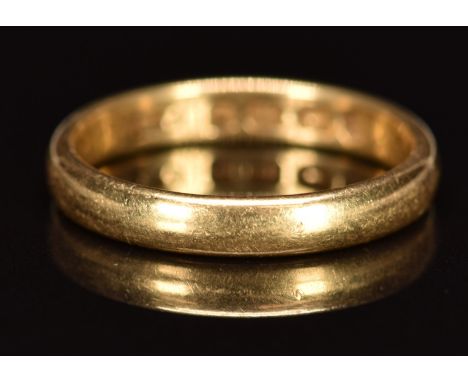 An 18ct gold wedding band / ring, Birmingham 1879, 3.0g, size L&nbsp;