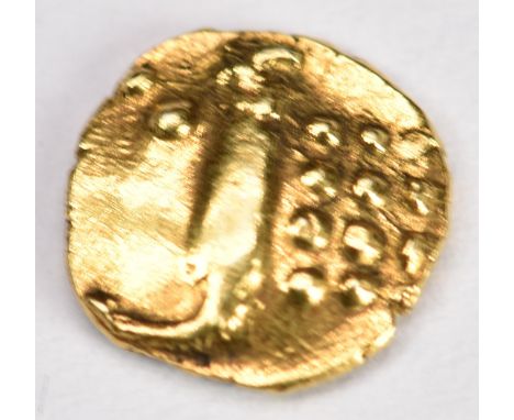 Celtic gold stater coin, unidentified, 7mm diameter, 0.4g