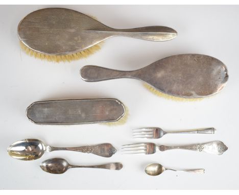 Victorian hallmarked silver spoon and fork, Sheffield 1879, maker&nbsp;Martin, Hall &amp; Co, two further hallmarked silver s
