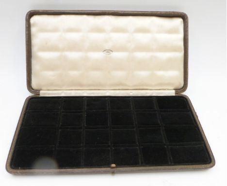 Johnson, Walker &amp; Tolhurst tooled leather Victorian or early 20thC travelling jewellery salesman's or collector's case, c