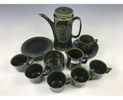 A retro 1970s Barratts of Staffordshire Barbeque pattern coffee / tea service 