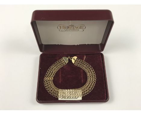 A 9ct gold fine mesh bracelet, with spring-ring clasp, 3.9g