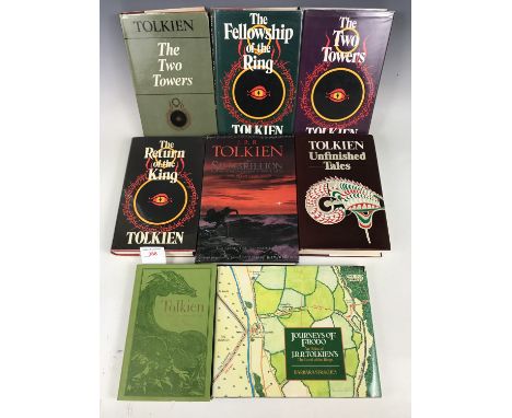 Sundry J R R Tolkien hardback editions including The Return of the King, The Two Towers, The Fellowship of the Ring, Unfinish
