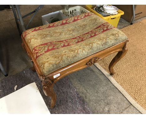 A Victorian tapestry-seated piano stool, 71 x 50 x 49 cm high 