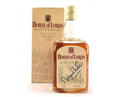 Whisky, one bottle of  House of Lords 'Margeret Thatcher' 12 year old Scotch whisky.  (1)