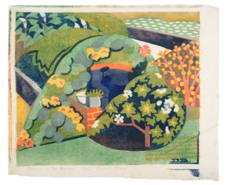 Dorrit Black (1891-1951) Australian  ''Corner of the Garden'' Signed, inscribed and numbered 5/50, linocut printed in colours