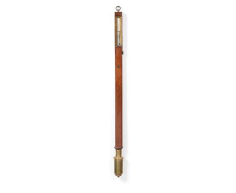 A 19th Century Mahogany Ship's Barometer, signed J.Newman, 122 Regent St, London, circa 1840, concealed mercury tube with a s