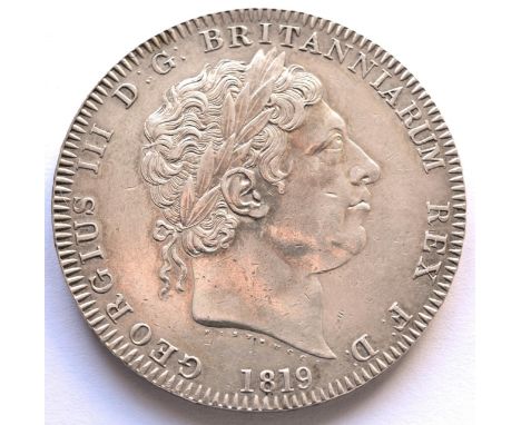 George III Crown 1819 LIX, contact marks & light hairlines, good edge, VF to GVF