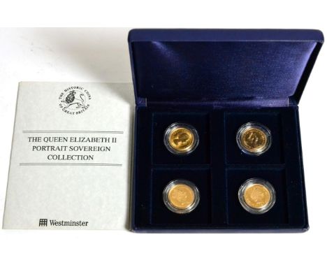 'Queen Elizabeth II Portrait Collection' a set of 4 x sovereigns with different portraits of the Queen & comprising: 1966 (Gi