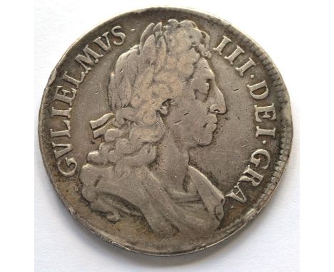 William III Crown 1696 OCTAVO, third bust, first harp; minor contact marks, rev. centre & English shield weak o/wise AFine/VG