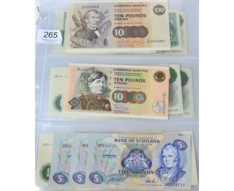 Miscellaneous BofE & Scottish Banknotes comprising: Clydesdale Bank PLC £10 29 March 1982, minor wrinkling around edges AEF, 