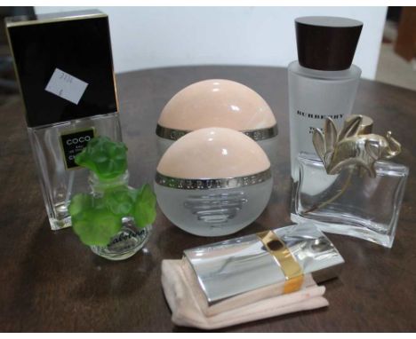 A box containing over 50 perfume bottles predominantly empty. To include Cabotine de Gres, Chanel (Coco &amp; Allure), Jaguar