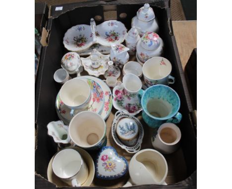 A boxed of assorted ceramics, includes Hammersley bone china