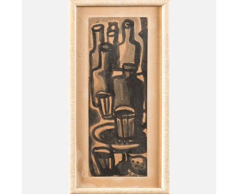 Georges Rouault (1871-1958), Still life; oil on wooden panel. 35X12cm