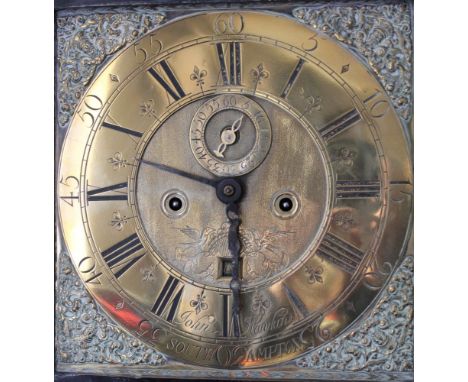 John Hawkins of Southampton, a long-case clock part chinoiserie decoration, fitted an 8-day movement with decorative dial, ha