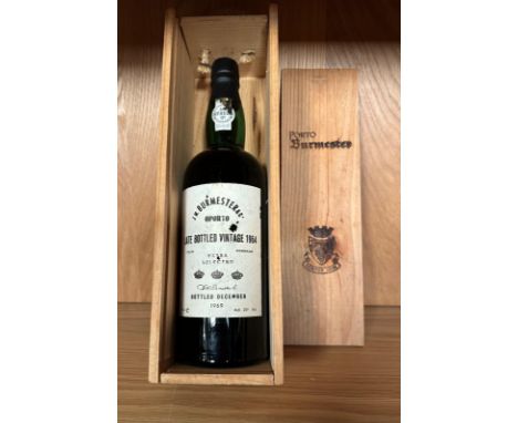 A boxed bottle of J.W Burmester and Co Late bottled vintage Port 1964
