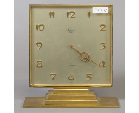 A brass cased Rosemont geneve Art Deco eight day mantel clock.