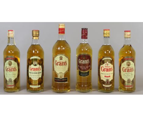 Six unopened bottles of Grants blended finest Scotch Whisky.