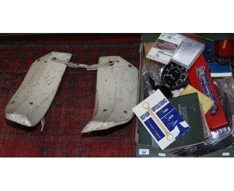 A box quantity if motoring related items to include Jack Brabham car care, Smiths speedometer, Bedford manual, Zephyr Zodiac 