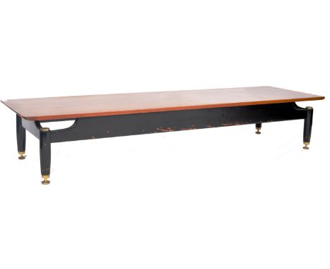 G Plan -&nbsp; large retro vintage mid 20th Century tola / teak wood top librenza pattern coffee table, the suspension teak t